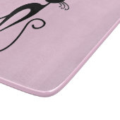 Whimsical Skinny Black Cat Roze Snijplank (Hoek)
