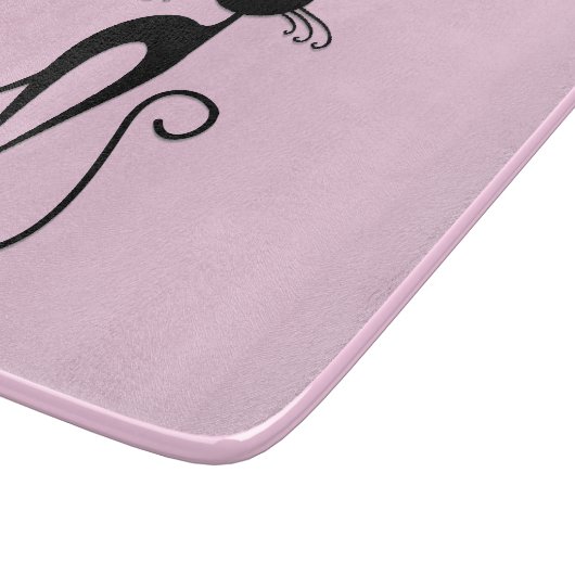 Whimsical Skinny Black Cat Roze Snijplank (Hoek)
