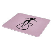 Whimsical Skinny Black Cat Roze Snijplank (Hoek)