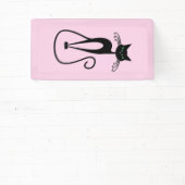 Whimsical Skinny Black Cat Roze Spandoek (Insitu)