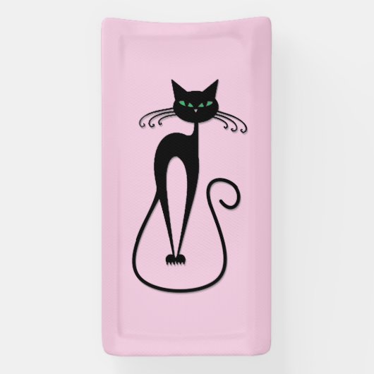 Whimsical Skinny Black Cat Roze Spandoek (Verticaal)