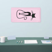 Whimsical Skinny Black Cat Roze Spandoek (Beurs)
