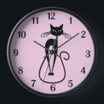 Whimsical Skinny Black Cat Roze Zwart Nummers<br><div class="desc">Een pretentieuze zwarte kat</div>