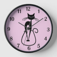 Whimsical Skinny Black Cat Roze Zwart Nummers