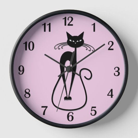 Whimsical Skinny Black Cat Roze Zwart Nummers (Voorkant)