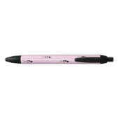 Whimsical Skinny Black Cat Roze Zwarte Inkt Pen (Achterkant)