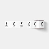 Whimsical Skinny Black Cat Satijnen Lint (Voorkant)