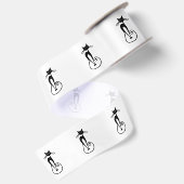 Whimsical Skinny Black Cat Satijnen Lint (Achterkant)