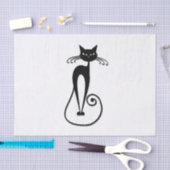Whimsical Skinny Black Cat Tissuepapier (Craft)