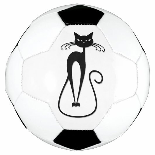 Whimsical Skinny Black Cat Voetbal (Voorkant)