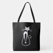 Whimsical Skinny White Cat Canvas tas (Voorkant)