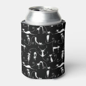 Whimsical Skinny wit kattenpatroon Blikjeskoeler (Blikje Voorkant)