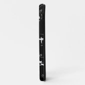 Whimsical Skinny wit kattenpatroon Case-Mate iPhone Case (Achterkant/links)