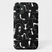 Whimsical Skinny wit kattenpatroon Case-Mate iPhone Case (Achterkant)