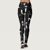 Whimsical Skinny wit kattenpatroon Leggings (Achterkant)