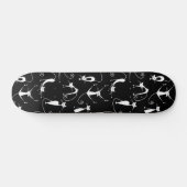 Whimsical Skinny wit kattenpatroon Persoonlijk Skateboard (Horizontaal)