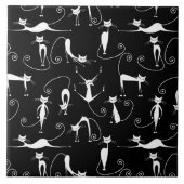 Whimsical Skinny wit kattenpatroon Tegeltje (Voorkant)