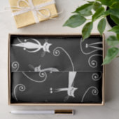 Whimsical Skinny wit kattenpatroon Tissuepapier (Geschenk)