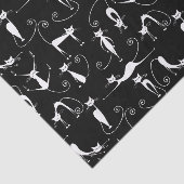 Whimsical Skinny wit kattenpatroon Tissuepapier (Detail)