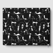 Whimsical Skinny Witte Kat Persoonlijke Tekst Rugg Gastenboek (Achterkant)