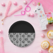 Whimsical Skull Zwart & Wit Skulls Halloween Papieren Bordje (Feest)