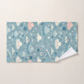 Whimsical Sky Pattern met wolken, sterren - Blauw Bad Handdoek (Handdoek)