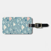 Whimsical Sky Pattern met wolken, sterren - Blauw Bagagelabel (Voorkant horizontaal)