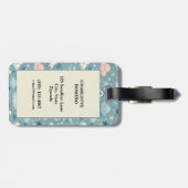 Whimsical Sky Pattern met wolken, sterren - Blauw Bagagelabel (Achterkant horizontaal)