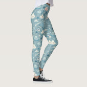 Whimsical Sky Pattern met wolken, sterren - Blauw Leggings (Rechts)