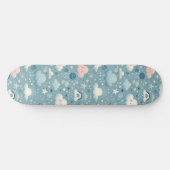 Whimsical Sky Pattern met wolken, sterren - Blauw Persoonlijk Skateboard (Horizontaal)
