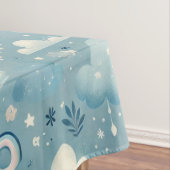 Whimsical Sky Pattern met wolken, sterren - Blauw Tafelkleed (Voorbeeld)