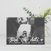Whimsical Sla de datum op Schattigee Hartscriptfot Save The Date (Staand voorkant)