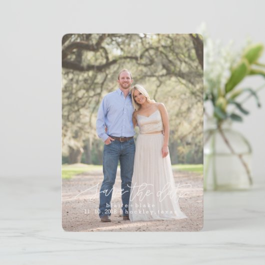 Whimsical Sla de datumkaart op Save The Date (Staand voorkant)