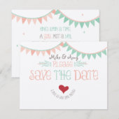 Whimsical slaat de datum op Save The Date (Voorkant / Achterkant)