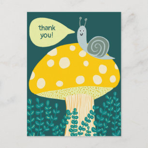 Whimsical Slak op Magical Mushroom CUSTOM Bedankt Briefkaart