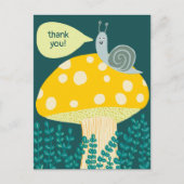 Whimsical Slak op Magical Mushroom CUSTOM Bedankt Briefkaart (Voorkant)