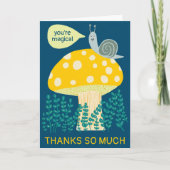 Whimsical Slak op Magical Mushroom CUSTOM Bedankt Kaart (Voorkant)