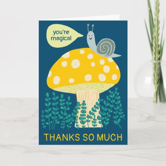Whimsical Slak op Magical Mushroom CUSTOM Bedankt Kaart (Voorkant)