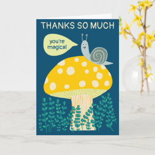 Whimsical Slak op Magical Mushroom CUSTOM Bedankt Kaart