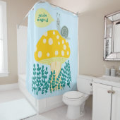 Whimsical Slak op Magical Mushroom CUSTOM Douchegordijn (In situ)