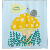 Whimsical Slak op Magical Mushroom CUSTOM Douchegordijn (Voorkant)