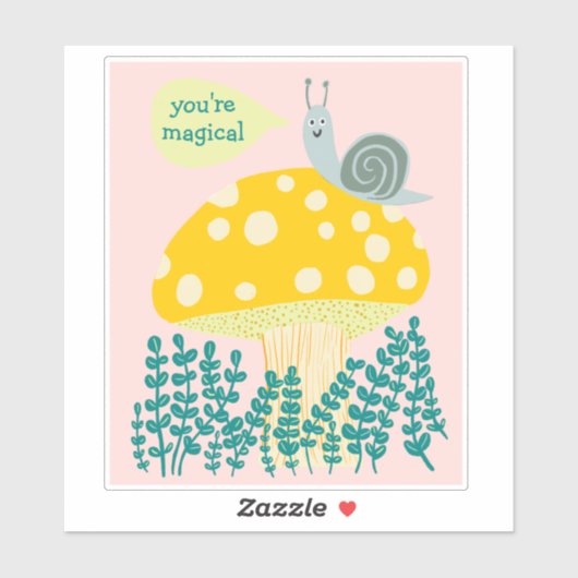 Whimsical Slak op Magical Mushroom CUSTOM Sticker (Vel)