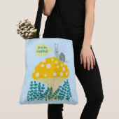 Whimsical Slak op Magical Mushroom CUSTOM Tote Bag (Dichtbij)