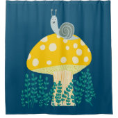 Whimsical Slak op Magical Mushroom Douchegordijn (Voorkant)