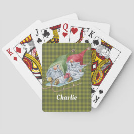 Whimsical Slaping Gnomes Personalized Pokerkaarten