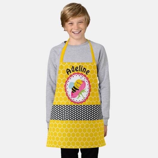 Whimsical Slaping Honey Bee Gepersonaliseerd Schort (Gedragen)