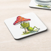 Whimsical Sleeping Froeping onder een paddenstoel Bier Onderzetter (Linkerzijde)