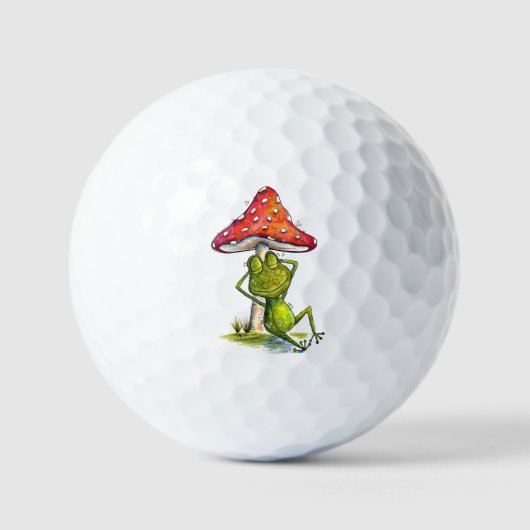 Whimsical Sleeping Froeping onder een paddenstoel Golfballen (Voorkant)