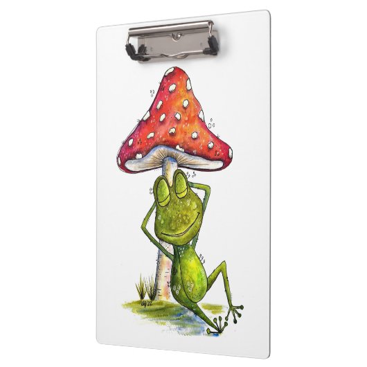 Whimsical Sleeping Froeping onder een paddenstoel Klembord (Links)