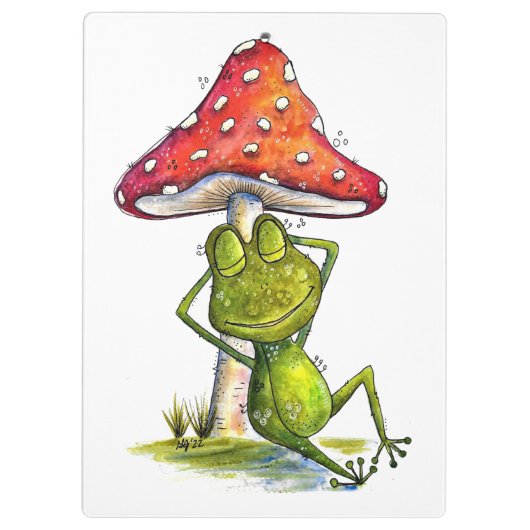 Whimsical Sleeping Froeping onder een paddenstoel Klembord (Achterkant)